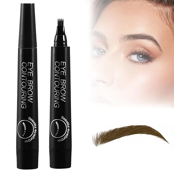 Natural Brows Eyebrow Pen, 2024 New Magic EyebrowPencil, Waterproof Microblading Eyebrow Pencil, Waterproof Natural Eyebrow Pen, 3D Microblading Eyebrow Tattoo Pencil (Black)