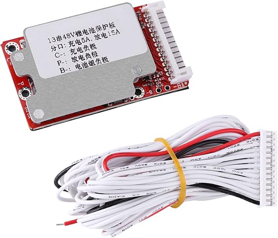 13S Li Ion Battery Protection Board, 48V 54.6V Ternary Manganese Cobalt Battery Protection, Suitable for Electric 500W Motor