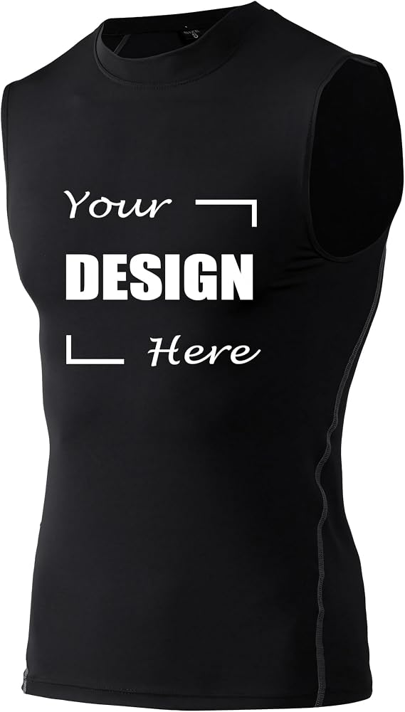 TOPTIE Personalized Compression Sleeveless Shirt, Custom Training Top