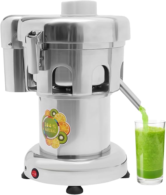 Commercial Juice Extractor, 110V Heavy Duty Centrifugal Juicer Machine, Electric Centrifugal Vegetable & Fruit Juice Maker Squeezer, Stainless Steel