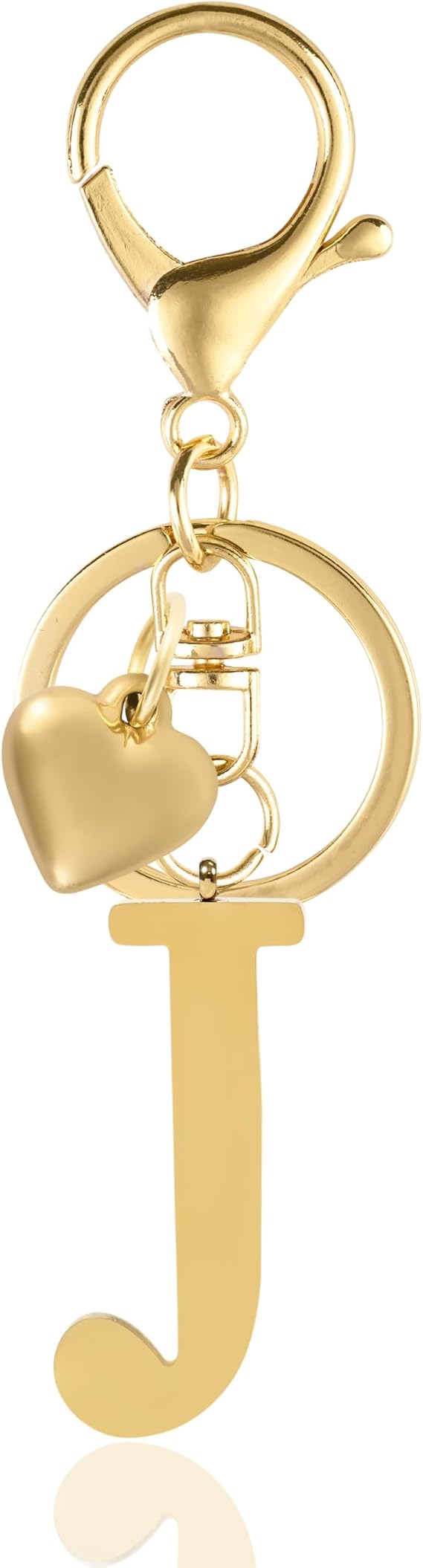 Stainless Steel Heart Alphabet Keychain for Women, Girls