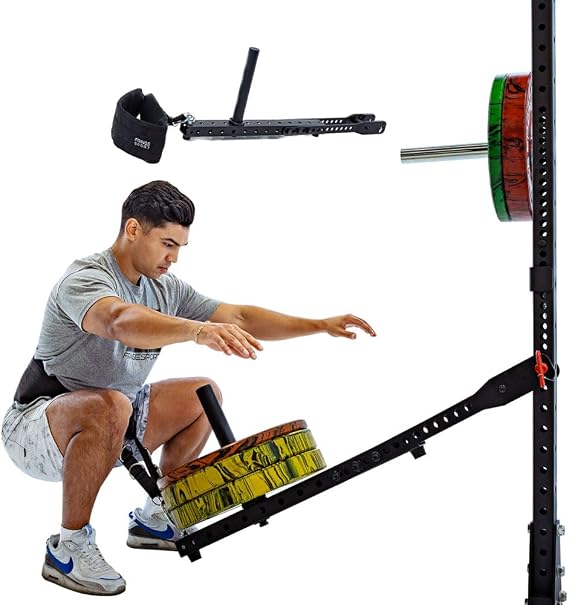 Fringe Sport Mammoth Belt Squat Attachment (Complimentary Belt Included) - Durable Universal Weight Belt Squat Attachment for Rack with Adjustable Length, Ultimate Lower Body Strength Builder