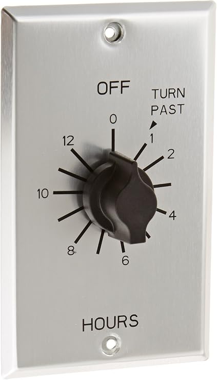 TORK C512H Spring-Wound in-Wall Twist Timer, 12-Hour, Metal Plate