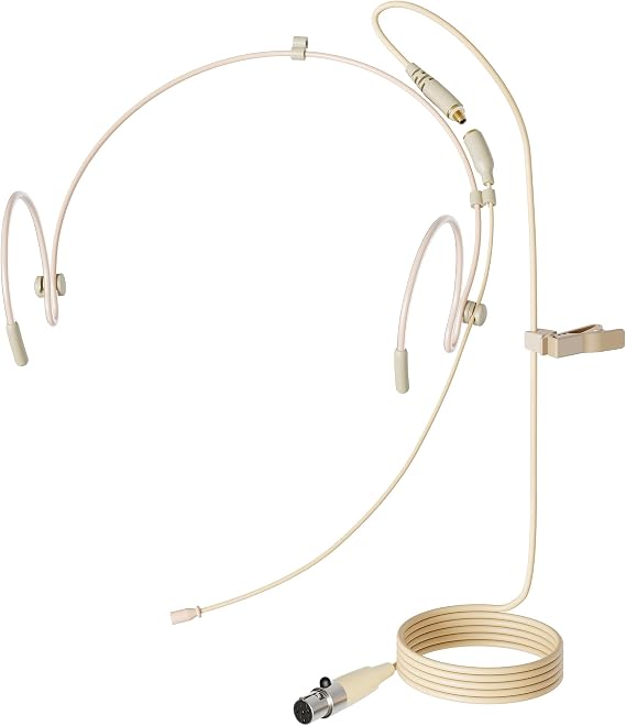 J K Professional Headset/Headworn Microphone MIC-J 071S Compatible with Shure Wireless System - TA4F Microdot Detachable Cable