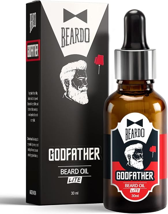 Beardo Godfather Lite Beard And Moustache Oil - 30 ml With Natural Ingredients - Almond Oil, Aloe Vera Extract, Castor Oil, Olive Oil