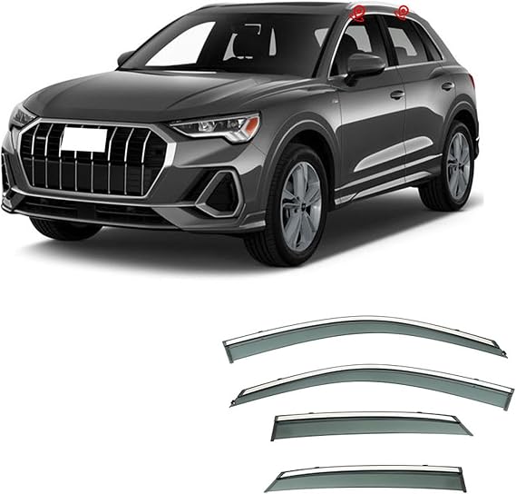 4pcs Car Wind Deflectors for Audi Q3 MK2-F3 2019+, Shields Visors Wind Rain Deflectors Side Window Deflectors, Car Accessories
