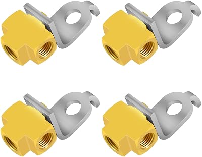 MuHize 3 Way Brake Line Tee - Corrosion Resistant Stainless Steel, 316 Brake Line Fitting with Bracket for 38-24 UNF Ports | Universal Fit 4 PCS