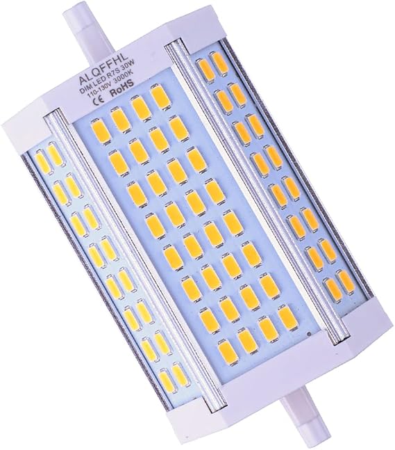 R7S 118mm LED Bulb 30W Dimmable, J Type Lamp, 3000K Warm White