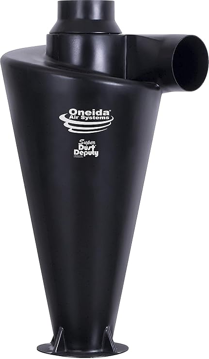 Oneida Air Systems Super Dust Deputy XL 6 Inch Lightweight DIY Cyclone Attachment for 3 to 5HP Single Stage Dust Collector, Accessory Only, Black