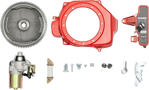 Electric Start Motor Kit FlyWheel Fan Cover for Honda GX160 5.5HP GX200 6.5HP