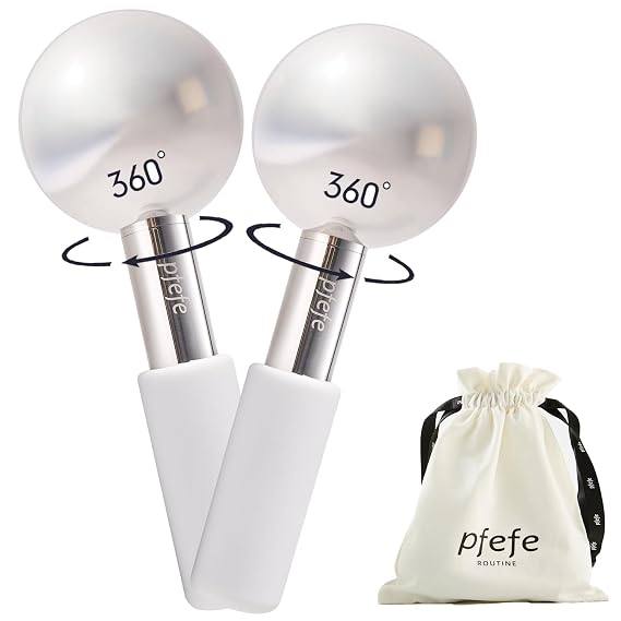 360 Rotating Ice Globes for Face Eyes, Facials Cold Roller for Puffy Eyes | Beauty Routine, Facial Massage, Puffy Eyes, Ice Facial, Cooling Therapy, Spa Tool, Skin Refreshing, Esthetician Supplies