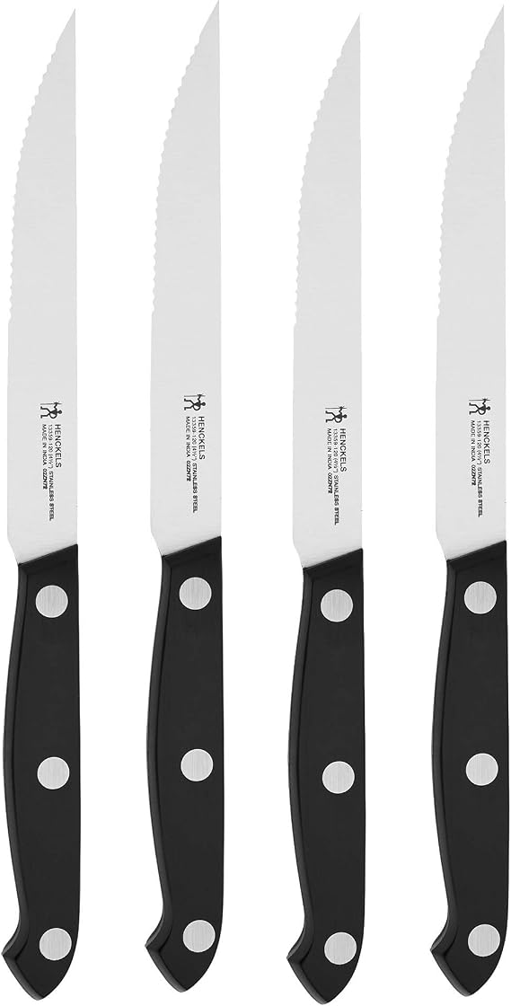 HENCKELS Prime Razor-Sharp Steak Knives Set of 4, Micro-Serrated Edge