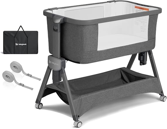 babyboat Baby Bedside Bassinet 3 in 1 Portable Bassinet for Baby - Grey