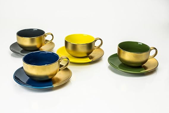 Yedi Set of 4 Desert Gold Tea Sets