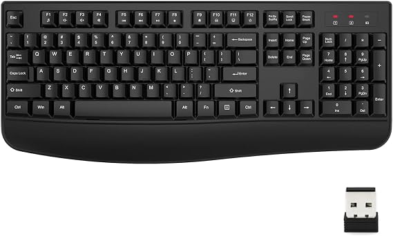 EDJO Wireless Keyboard, USB Plug & Play, Windows & Mac Compatible (Black)