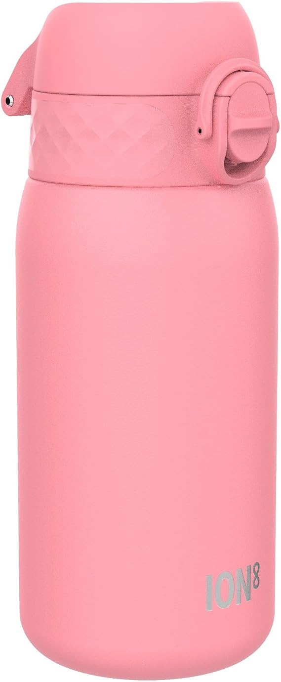Ion8 Vacuum Insulated Steel Water Bottle, 320 ml/11 oz, Leak Proof, Easy to Open, Secure Lock, Dishwasher Safe, Carry Handle, Metal Water Bottle, ThermoShield Stainless Steel