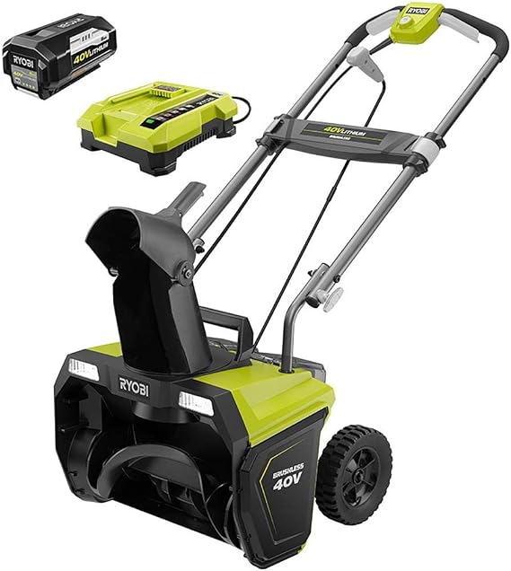 Ryobi 20 in. 40-Volt Brushless Cordless Electric Snow Blower with 5.0 Ah Battery and Charger Included (1)