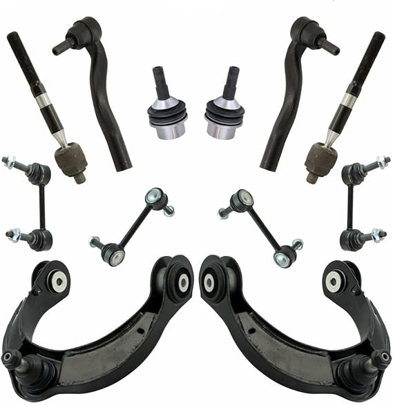 4pcs Front Inner Outer Tie Rods 2pcs Front Sway Bar Linkages 2pcs Front Upper Control Arms 2pcs Rear Sway Bar Linkages 2pcs Front Lower Ball Joints LH Side