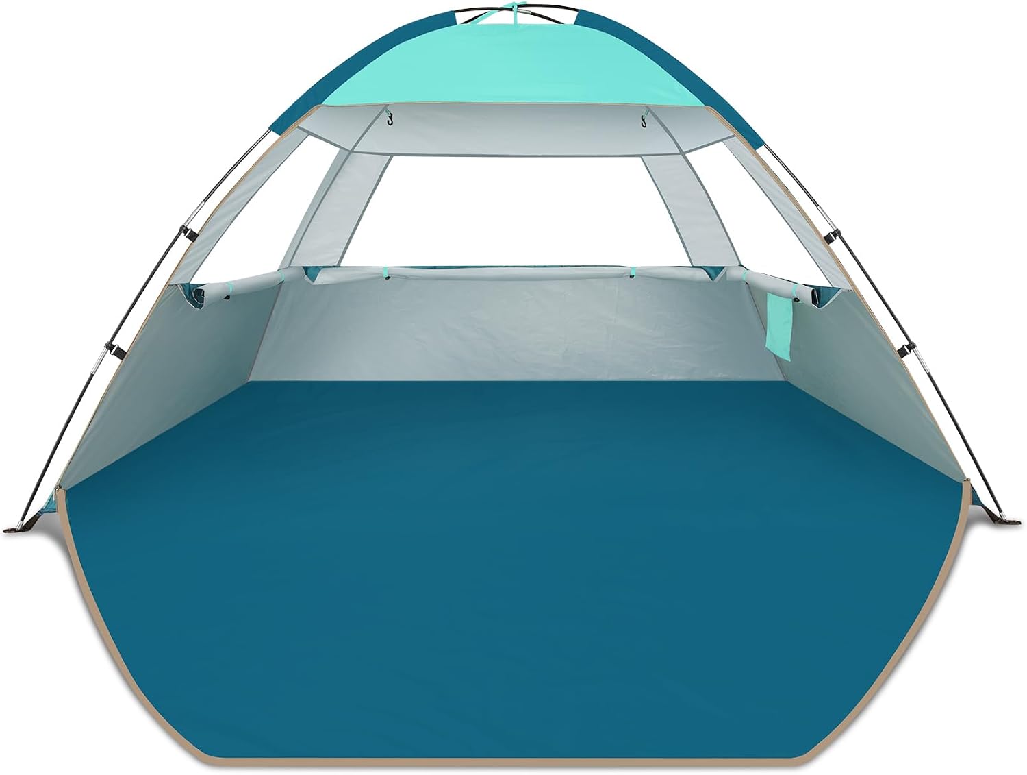 COMMOUDS Beach Tent for 3-4 Person, UPF 50+ Beach Shelter, Lightweight & Easy Set Up and Carry Family Sun Shade Tent Event Shelter for Camping, Fishing, Picnic, Outdoor