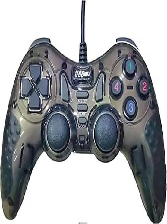 İMEXTECH Siyah Yeşil Kamuflaj PL-2585 Double Shock Controller USB Game Pad PC Oyun Kolu BB2585