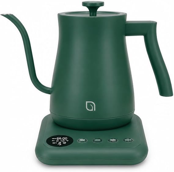 WILLOW ECO SERIES Gooseneck Electric Kettle with 5 Temperature Presets and Keep Warm Feature, 0.8L Pour Over Kettle for Coffee & Tea 1200W Quick Heating with 100% Stainless Steel Interior Water Heater