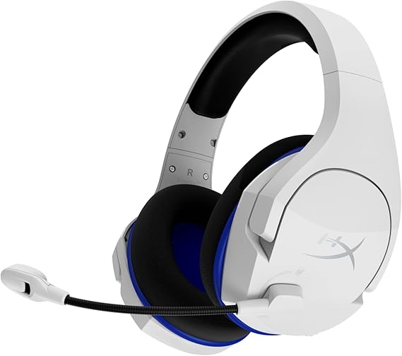 HyperX HHSS1C-KB-WT/G Cloud Stinger Core Wireless Gaming Headset, for PS4, PS5, PC, Lightweight, Durable Steel Sliders, Noise-Cancelling Microphone - White