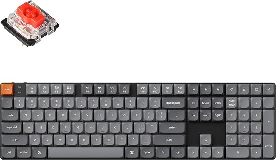 Keychron K5 Max Ultra-Slim Wireless Custom Mechanical Keyboard, QMK/VIA Programmable Hot-Swap Bluetooth/2.4 GHz/Wired with RGB Backlight Low Profile