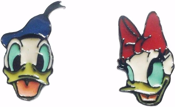 Donald & Daisy Duck Metal Enamel Stud Earrings