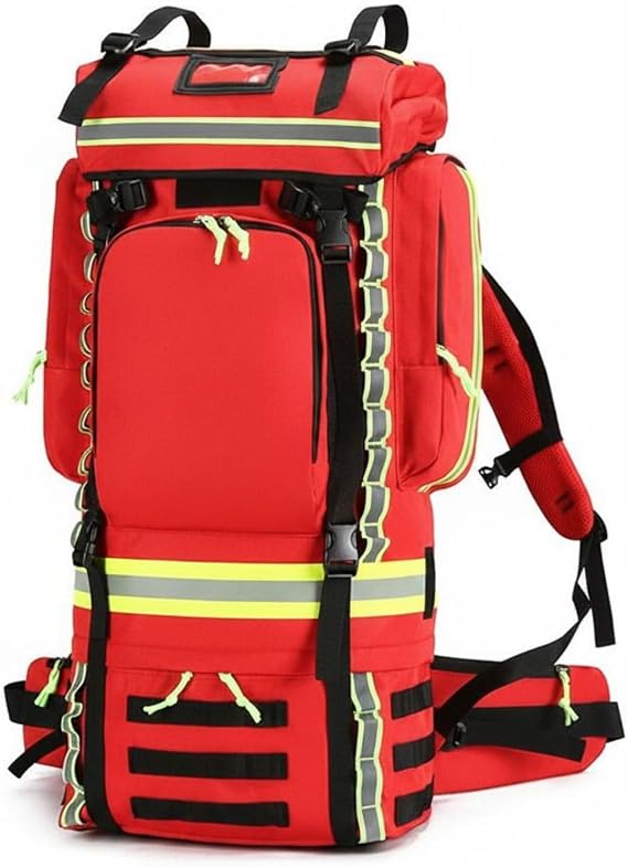 Wildfire Backpack Waterproof Modular Response Large Capacity Detachable Emergency for Firefighters, Emergency Medical Backpack, Array, Red