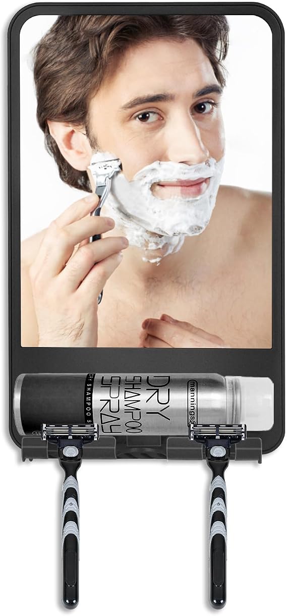 Shower Mirror Fogless for Shaving, Adjustable Shaving Mirror,Anti Fog Mirror with Razor Holder for Shower,Bathroom Mirror & Accessories