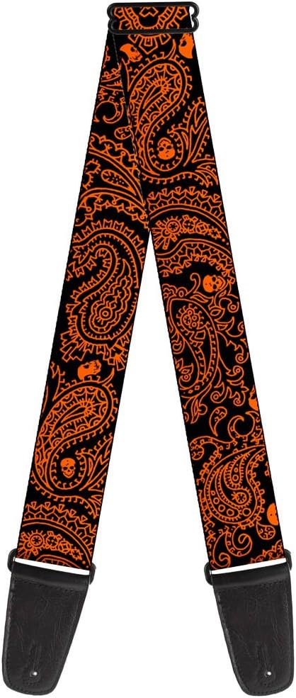Guitar Strap - Bandana/Skulls Black/Orange