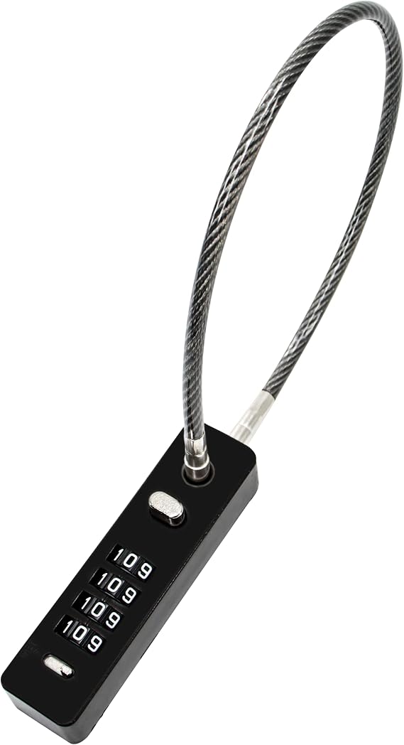 Combination Lock Cable Security Steel Cable Luggage Lock Weatherproof with Resettable Code, Braided Steel Coated Anti-Theft Cable Lock