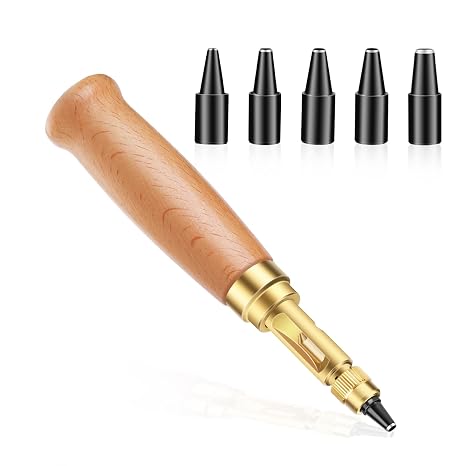 TLKKUE Adjustable Leather Hole Punch Automatic Screw Hole Punch Tool