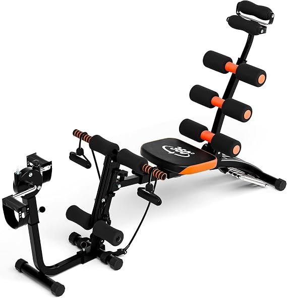 Ab Workout Bench for Home Gym, Multi-Functional Adjustable Ab Crunch Machine for Total Body Workout, Exercise Equipment for Abs for Core, Leg, Thighs, Buttocks, Sit-up