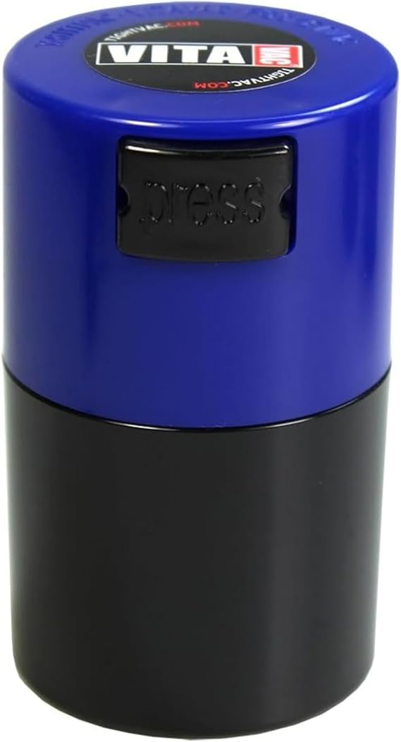 Vitavac Press & Seal Vacuum Sealed Container, Dark Blue Cap & Black Body