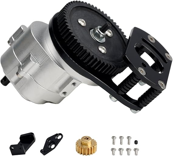 RC D90 Single Speed Transmission Gearbox,Aluminium Alloy RC Chassis,Suit for Gelande II FJ40 G2 D90 TF2 1/10 RC Crawler Upgrade Parts (Transmission)