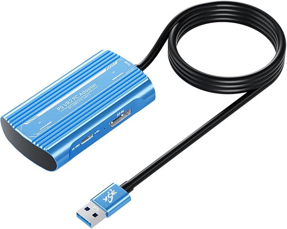 PSVR2 PC Adapter,psvr 2 Accessories Includes DisplayPort 1.4 8K Cable and Power Adapter, Compatible with PS VR2 AR Glasses, Connects PS5 VR2 to a Computer for Display, Made of Aluminum Alloy.