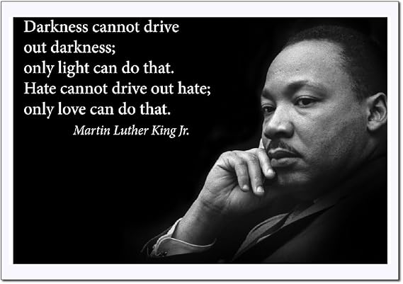 Young N Refined Martin Luther King Jr. Poster famous inspirational quote LARGE banner Darkness Cannot Drive Out Darkness only light can do that for educating civil rights activism classrooms 18x24