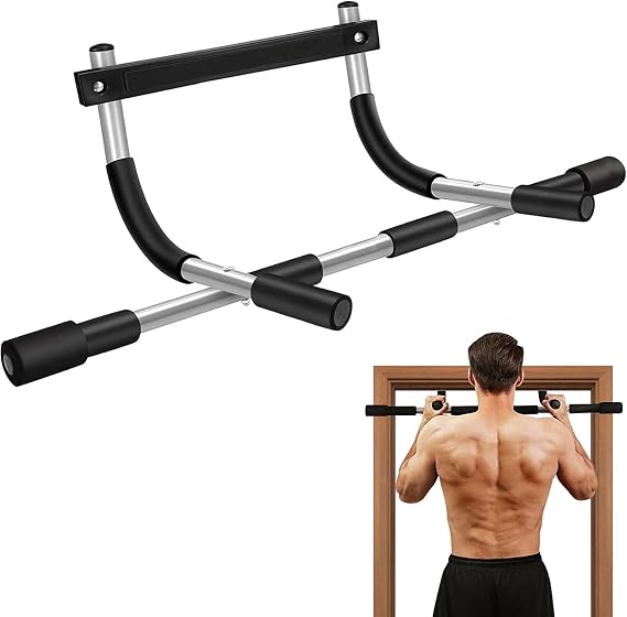 Doorway Pull Up Bar for Home Gym, Padded Grips Chin Up Bars for Door Frame, Heavy-Duty Thickened Steel