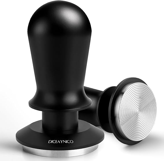 Coffee Tamper 53mm, Spring-Loaded Espresso Tamper | Sound Feedback 30lb, Anti-Tilt Base, Ergonomic Handle, 304 Stainless Steel Barista Tamper
