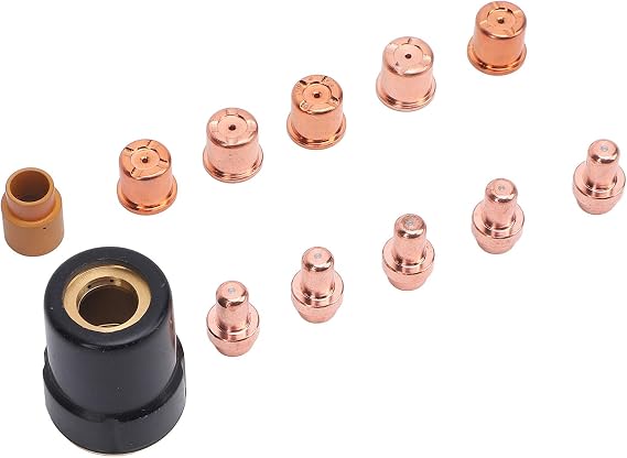 12Pcs Plasma Electrode Cutter Tips Kit, Brass Consumables for Versa Cut 40 CB50 Torch