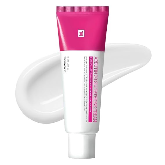 TOSOWOONG Arbutin 7% Glutathione Cream for Dark Spots, Uneven Tone, Glow