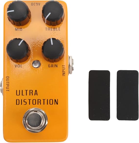 High Gain Distortion Guitar Pedal, Aluminum Alloy Metal Distortion Pedal Electric Guitar Effect with True Bypass DC9V