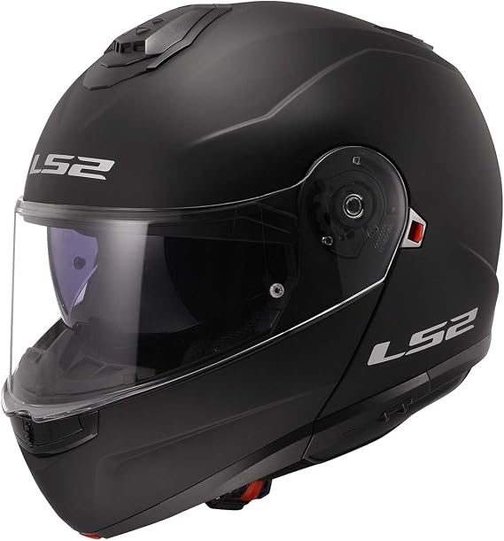 LS2 Helmets Strobe II Modular Motorcycle Helmet W/ SunShield (Matte Black - Medium)