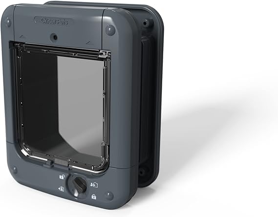 Closer Pets Microchip Activated Cat Flap (360) - For Small to Medium Cats, Accommodates up to 30 Pets, for Single/Multiple glazing, UPVC, walls and Wood, Grey