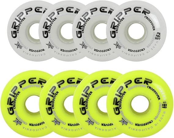 Labeda Roller Hockey Wheels Gripper White/Yellow 76A 83A 76mm 80mm Hilo