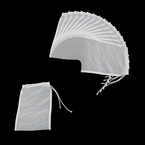 Extra Fine Filter Bags White Fine Filter Media Bags 200 Micron Quarium Filter Media Bags Sump Filter Sock,15 Pack (5.91" x 7.87")