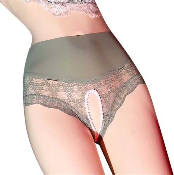 Slutty Naughty Sexy Panties See Through Sheer Underwear Cute C Section Underpants Breathable Crotchless Hipsters Lace