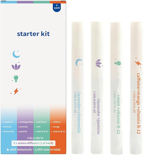 4Pcs Her-bal Diffuser Pen, Aromatherapy Inhaler Stick,Portable Vaporless Fum Inhaler for Cleanse