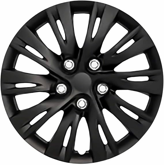 Ice Black (Set of 4) Hub Caps Wheels Rim Cover Best for 2012-2014 Toyota Camry - Car Accessories Universal Hubcap Standard Steel Rims - Snap On Auto Tire Replacement Exterior Cap 16"